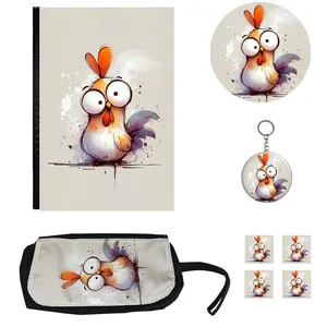 بسته لوازم تحریر مدل خروس متعجب کد1 مجموعه 8 عددی