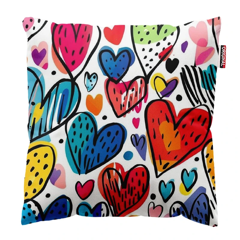 کوسن پاد آفرین طرح قلب زیبا کد 1779 سایز 30*30 سانتی متر