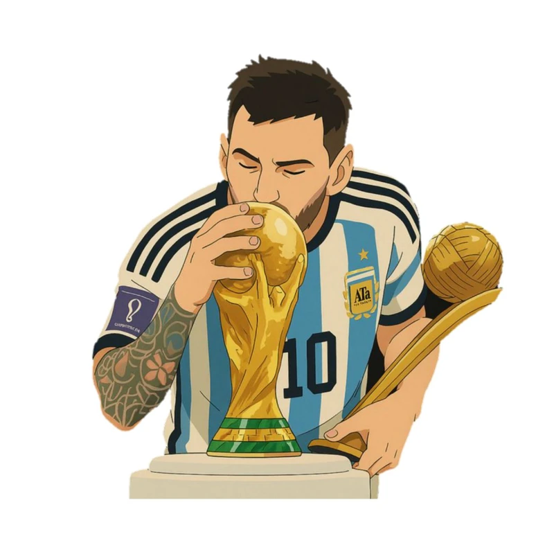 استیکر پارچه و لباس پاد آفرین مدل کارتونی فوتبالی لیونل مسی بامزه جذاب کد 1907