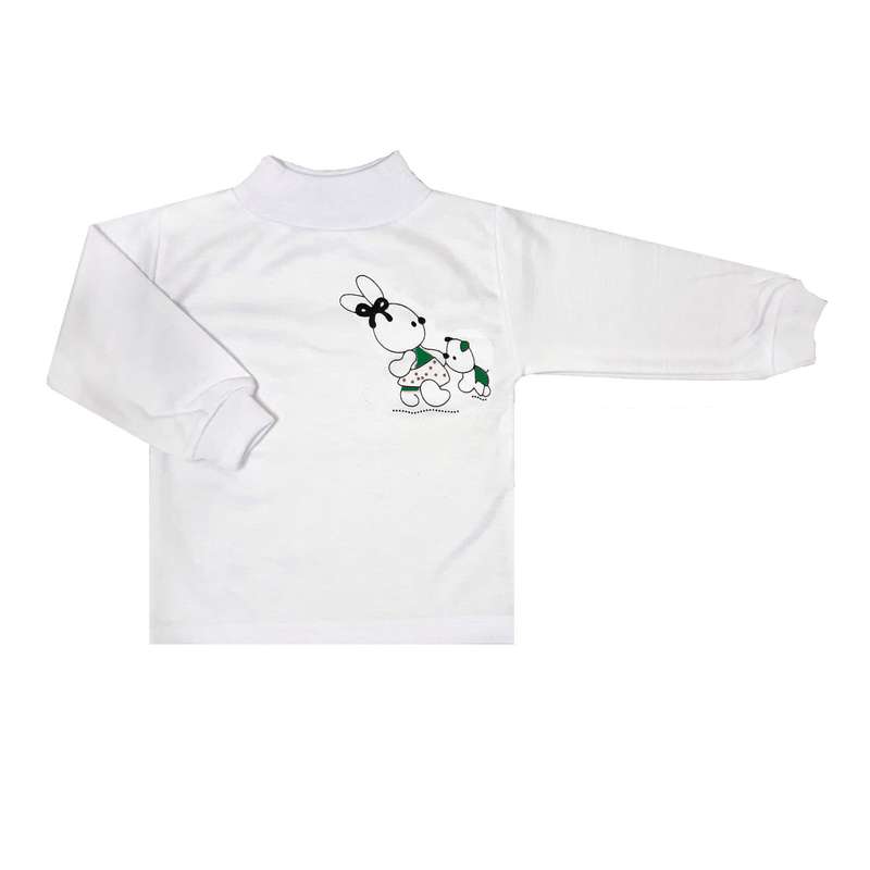 تی شرت آستین بلند نوزادی مدل یقه کشبافت کد GR Rabbit