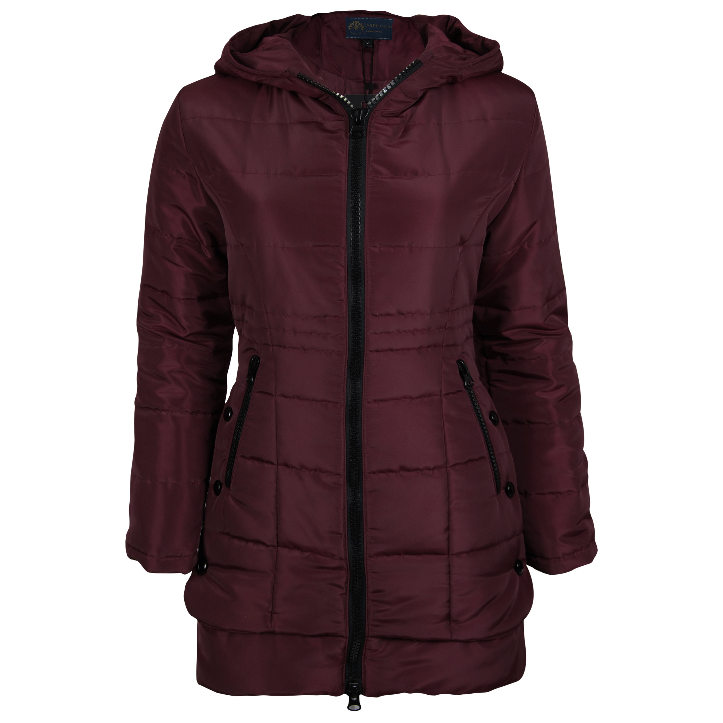 کاپشن زنانه عصر جدید مدل 1300 رنگ زرشکی