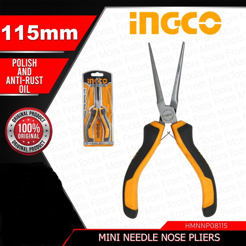 انبر دم باریک دم گرد اینکو مدل HMNNP08115 سایز 4.5 اینچ