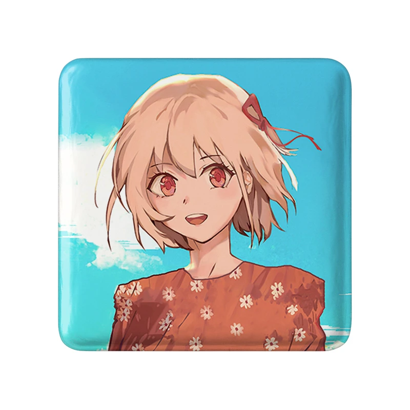 مگنت خندالو طرح چیساتو انیمه لیکوریس ریکویل Lycoris Recoil  مدل مربعی کد 23026