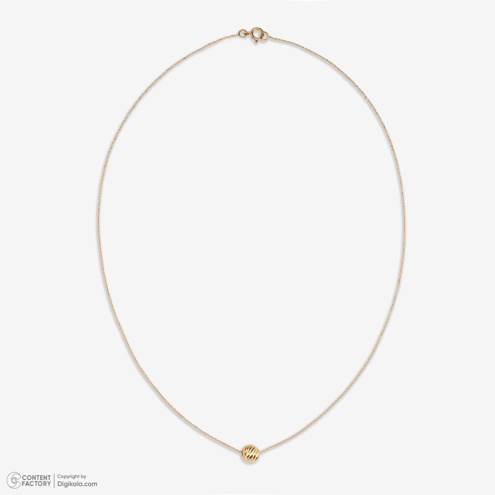 گردنبند طلا 18 عیار زنانه با زنجیر حلقهای (فلامینگو) وی گالری مدل تک گوی تراش کد NC4010 -  - 5