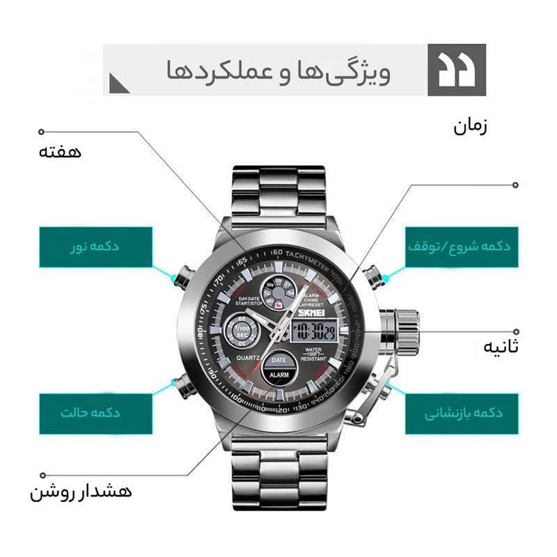 ساعت مچی عقربه ای اسکمی مدل De 1515