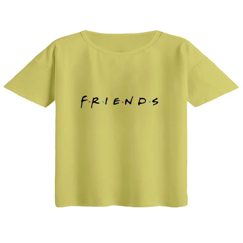 کراپ تی‌شرت آستین کوتاه زنانه مدل Friends کد۲