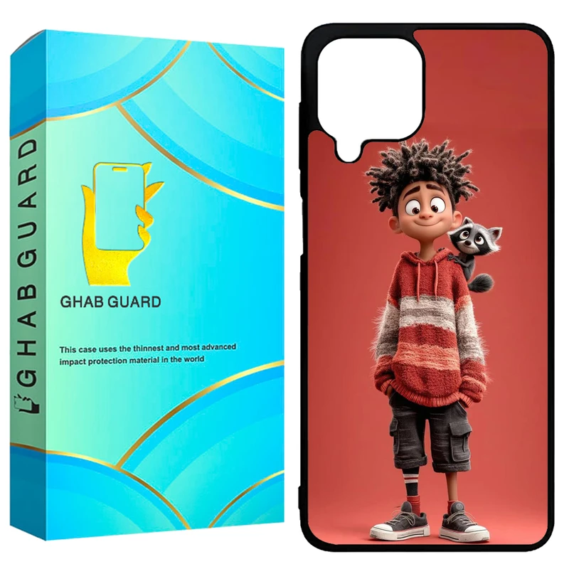کاور قاب گارد طرح پسر و راکون مدل GCHPA224 مناسب برای گوشی موبایل سامسونگ Galaxy A22 4G / M22 4G / M32 4G