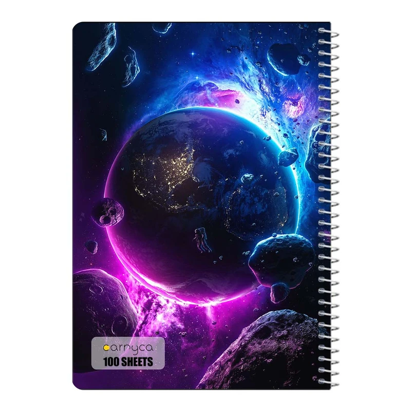 دفتر شطرنجی 100 برگ سیمی کارنیکا طرح فضا Space کد 65308