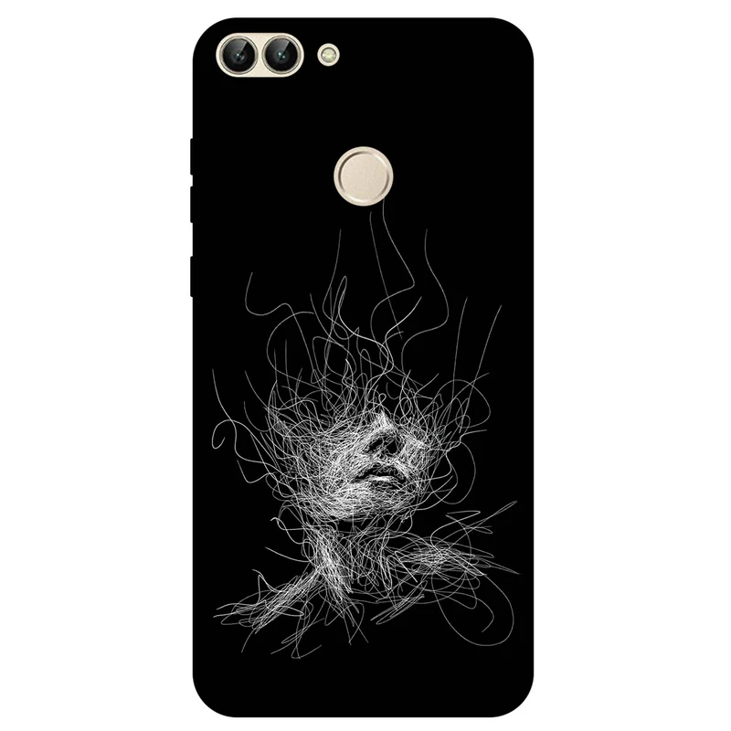 کاور مگافون طرح اسکچ صورت مدل 7423 مناسب برای گوشی موبایل هوآوی P smart 2017