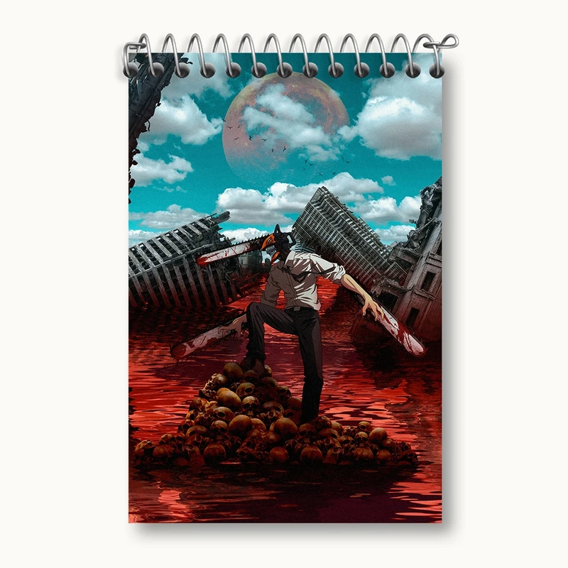 دفتر یادداشت 50 برگ خندالو مدل انیمه مرد اره ای کد F814