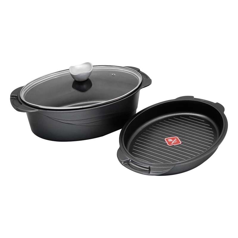 سرویس تابه تفلون 3 پارچه سام ست مدل مرغ و ماهی