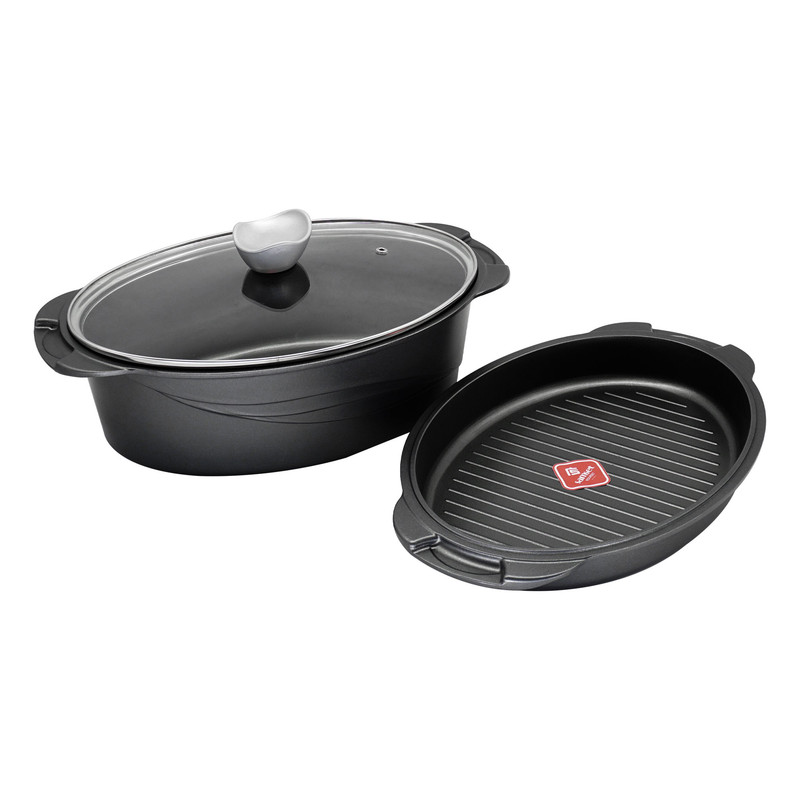 سرویس تابه تفلون 3 پارچه سام ست مدل مرغ و ماهی