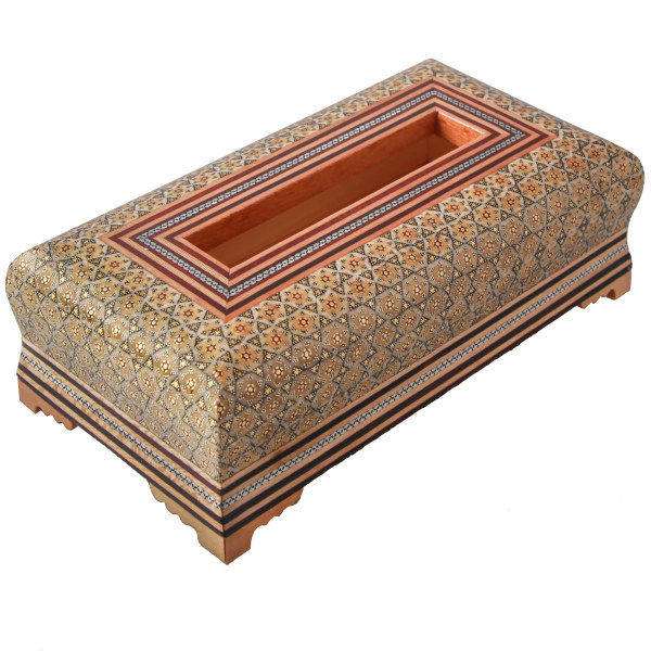 جعبه دستمال کاغذی خاتم کاری کد 003