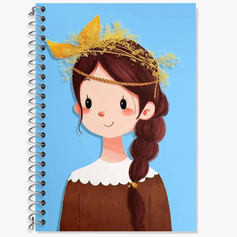 دفتر زبان 50 برگ خندالو مدل سه خط طرح دخترانه کد 25634