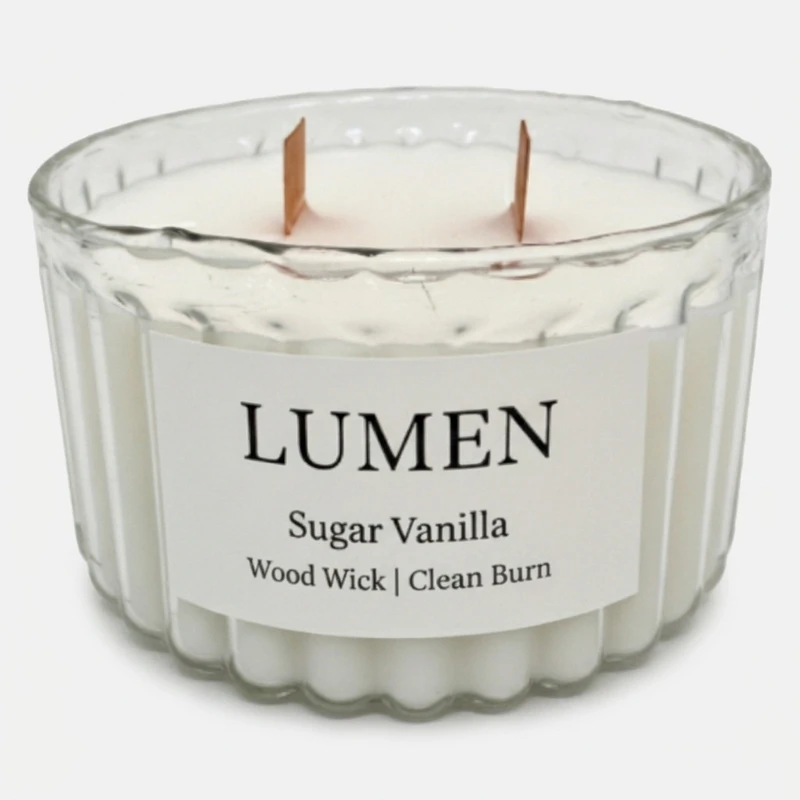 شمع دستساز معطر مدل lumen با رایحه وانیل زمان اتمام ۴۰ ساعت