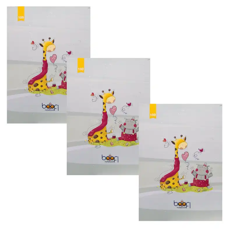 دفتر مشق 100 برگ بوفی مدل K-100 بسته 3 عددی