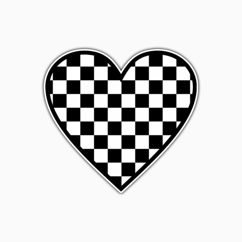 استیکر لپ تاپ و موبایل بووم طرح قلب شطرنجی کد CP32