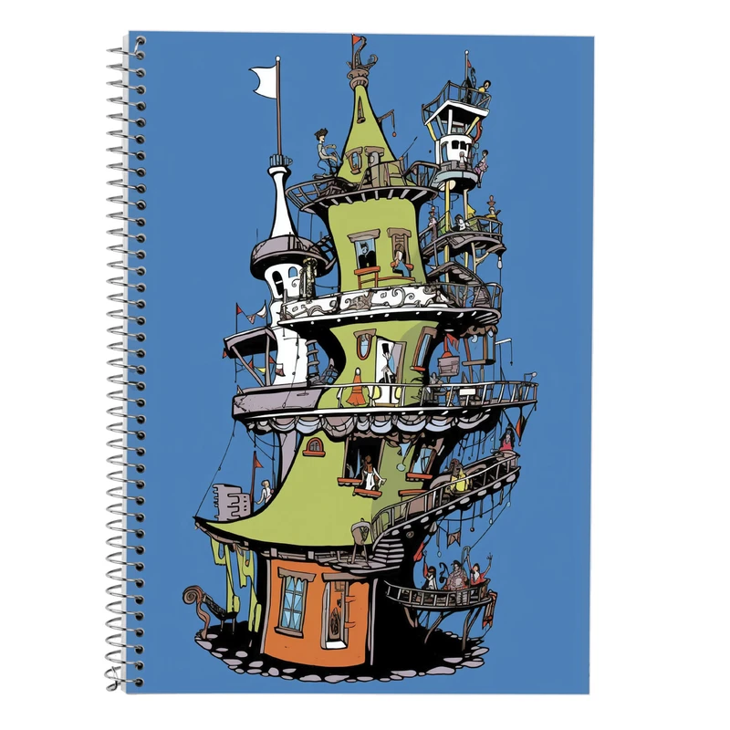 دفتر زبان 50 برگ مدوپد مدل دوخط طرح Ghibli کد DF2514