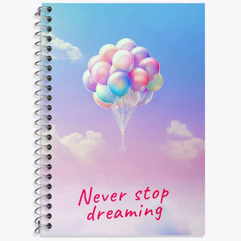 دفتر زبان 50 برگ خندالو مدل سه خط طرح Never Stop Dreaming کد N2328