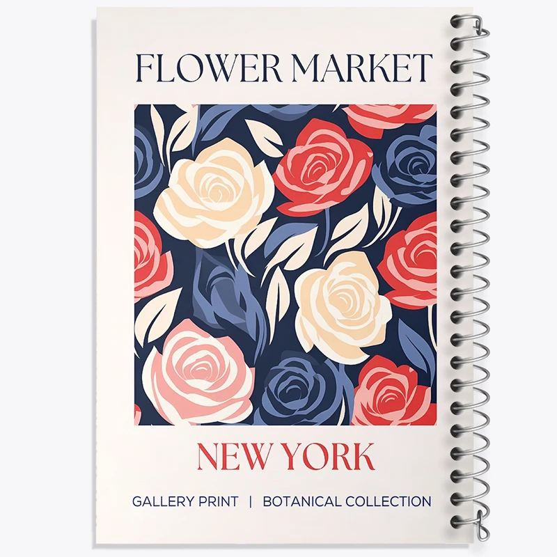 دفتر ژورنال نویسی 50 برگ خندالو مدل نقطه ای طرح گل گلی کد N5334