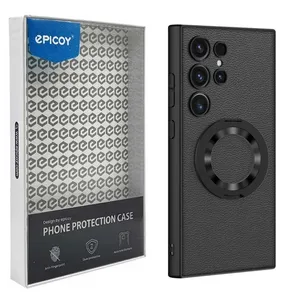 Epicoy Ring Mag Leather Cover for Samsung Galaxy S24 Ultra