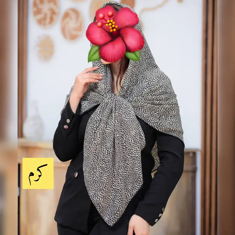 روسری زنانه مدل نخی چاپ خیس دست دوز