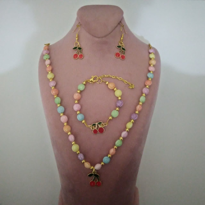 نیم ست دخترانه مدل m0265 طرح گیلاس