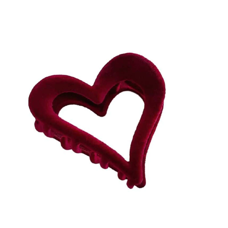 کلیپس مو زنانه مدل فلزی طرح قلب مخملی