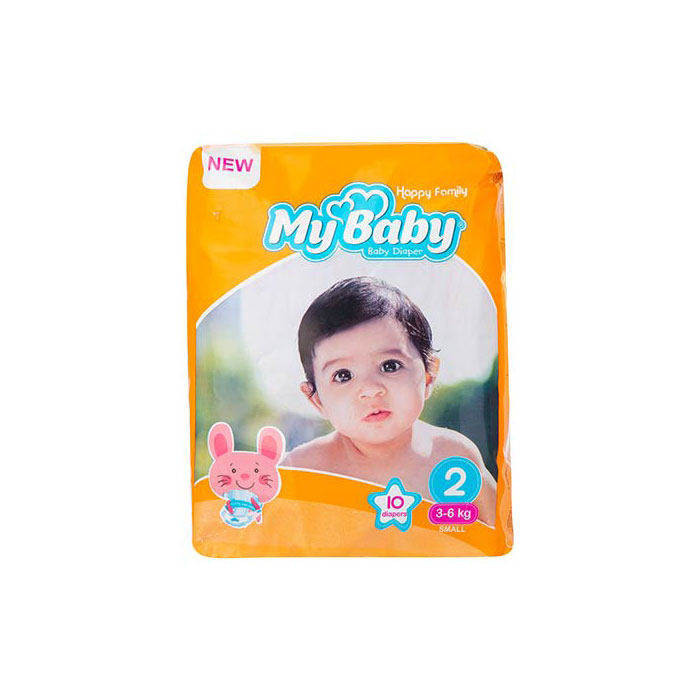 پوشک بچه مای بیبی مدل خانواده شاد سایز 2 دوازده بسته 10 عددی