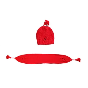 ست کلاه و شال گردن بافتنی بچگانه کد 55