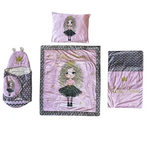 سرویس خواب 4 تکه نوزاد مدل دختر کد 06