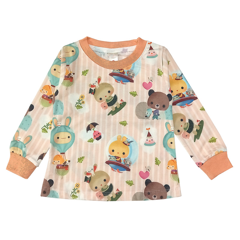 ست تی شرت و شلوار دخترانه مدل خرس و خرگوش کد 3566