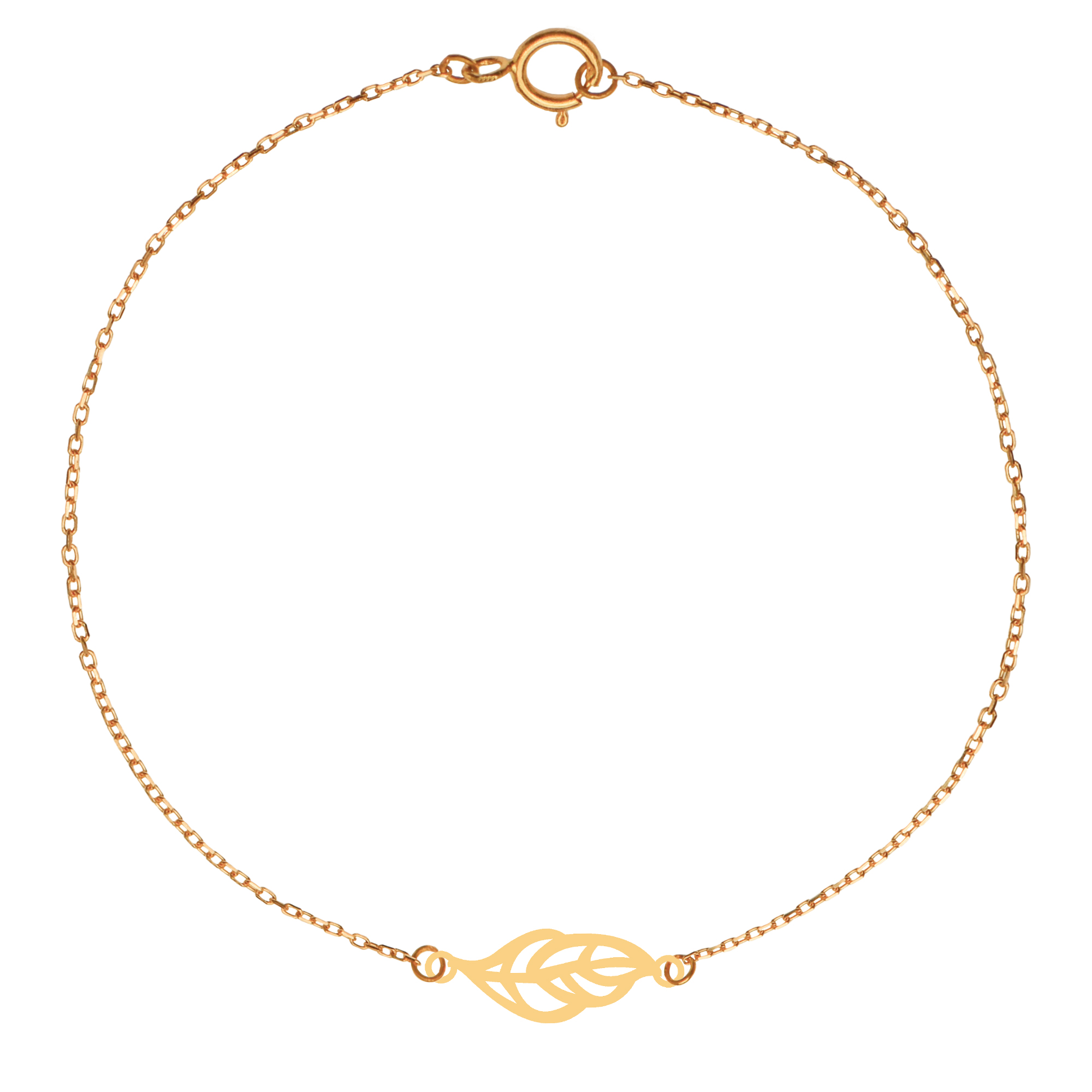 دستبند طلا 18 عیار زنانه کرابو طرح برگ مدل Kr101910