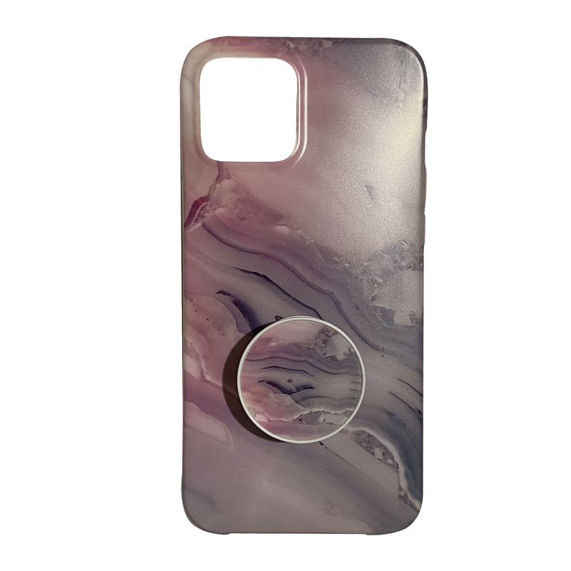 کاور طرح سنگی مدل COLOR88 مناسب برای گوشی موبایل اپل IPHONE12/12PRO به همراه پاپ سوکت 