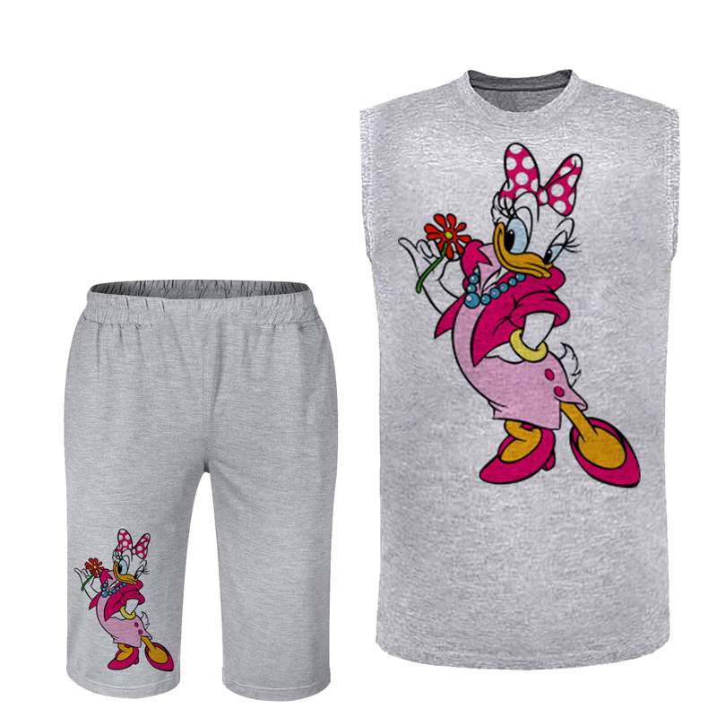 ست تاپ و شلوارک مردانه مدل CUTE  کد 186 رنگ طوسی