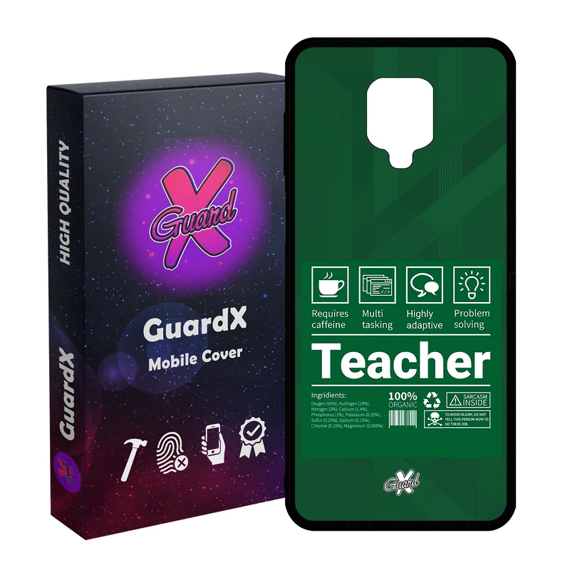 کاور گارد ایکس طرح معلم مدل Glass10537 مناسب برای گوشی موبایل شیائومی Redmi Note9 Pro/Note 9 Pro Max/Redmi Note 9S/MI Poco M2 Pro