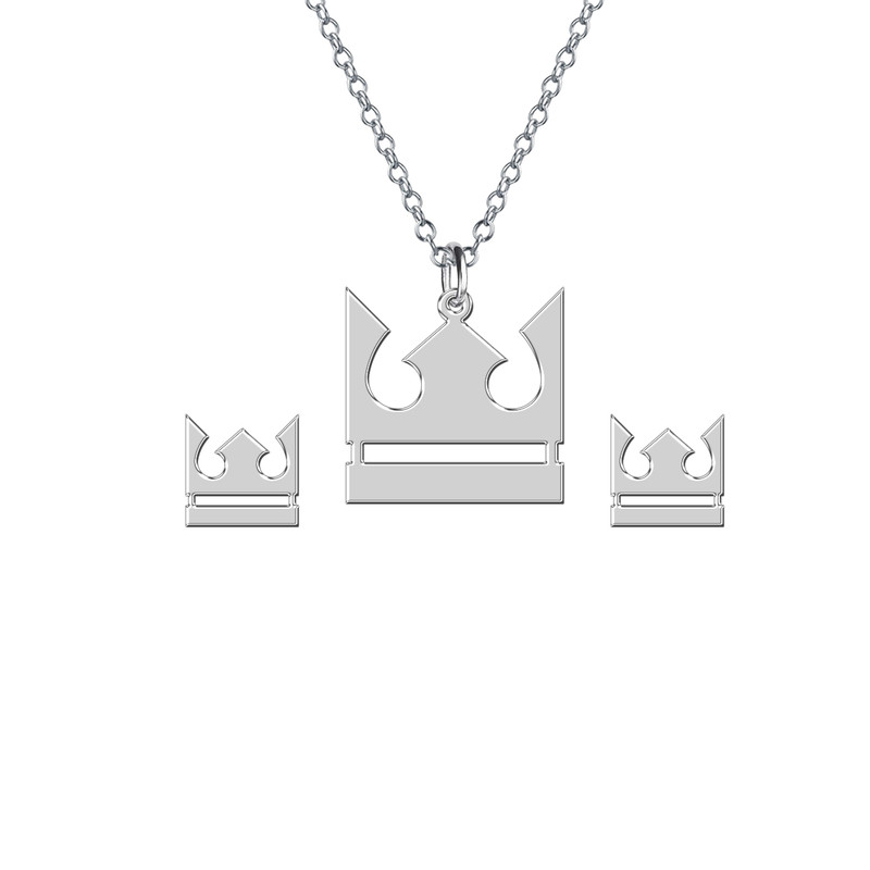 نیم ست نقره ترمه 1 طرح تاج کد E641