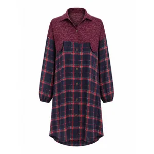 Women’s Plaid Triza Button-Front Coat – Model NS407