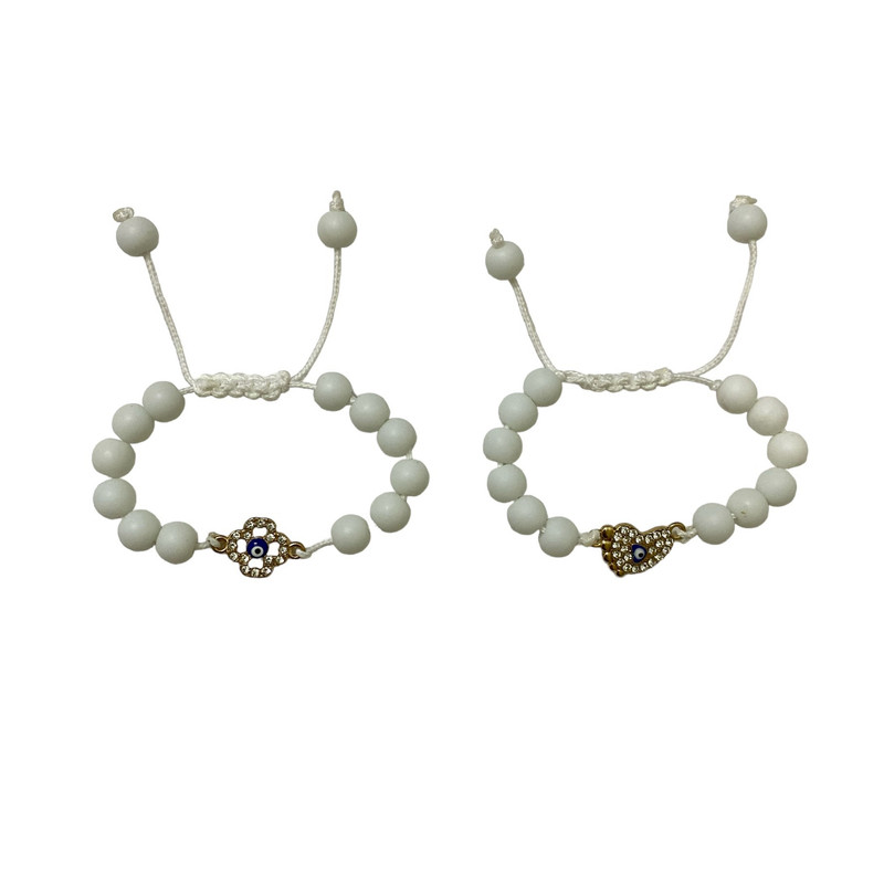 دستبند دخترانه مدل چشم نظر مجموعه 2 عددی