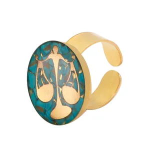 انگشتر طلا 24 عیار زنانه آلتین هنر طرح نماد  مهر کد 100073F