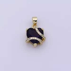 آویز گردنبند طلا 18 عیار زنانه قیراط طرح قلب کد GH2567