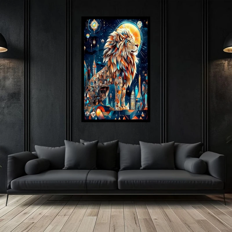 تابلو بکلیت طرح هنر دیجیتال دکوراتیو شیر مدل B-bu2926