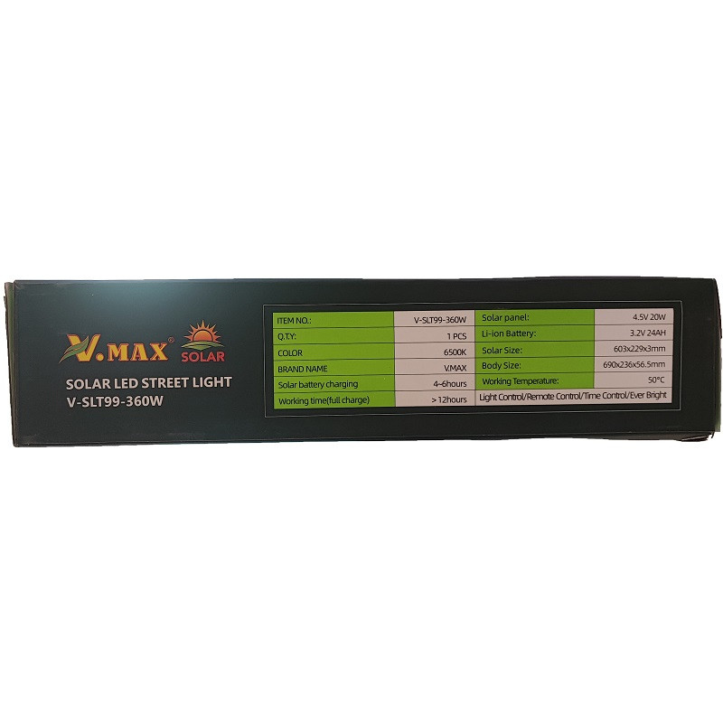 چراغ خیابانی خورشیدی 360 وات ویمکس مدل IR-V82360 (V-SLT99-360-W)