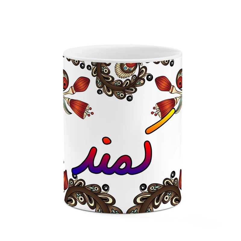 ماگ کاکتی مدل اسم کمند طرح سنتی گل و بته کد mgh46606