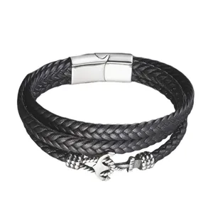 دستبند مردانه مدل چرم طبیعی کد 0088