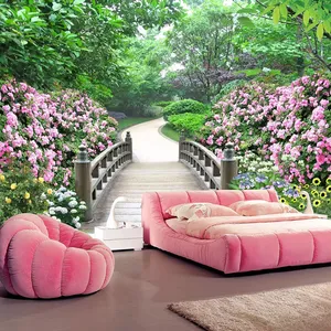 پوستر دیواری سه بعدی مدل پل چوبی DRVF1020