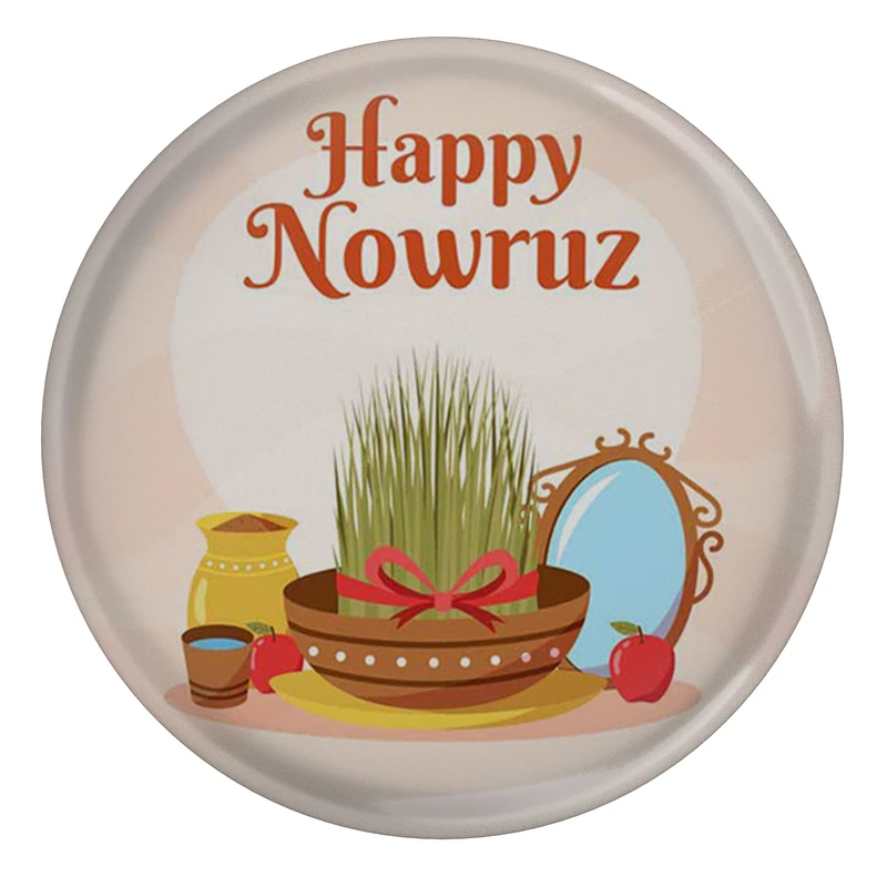 مگنت مدل S12718 طرح سفره هفت سین عید نوروز و سیب و سبزه