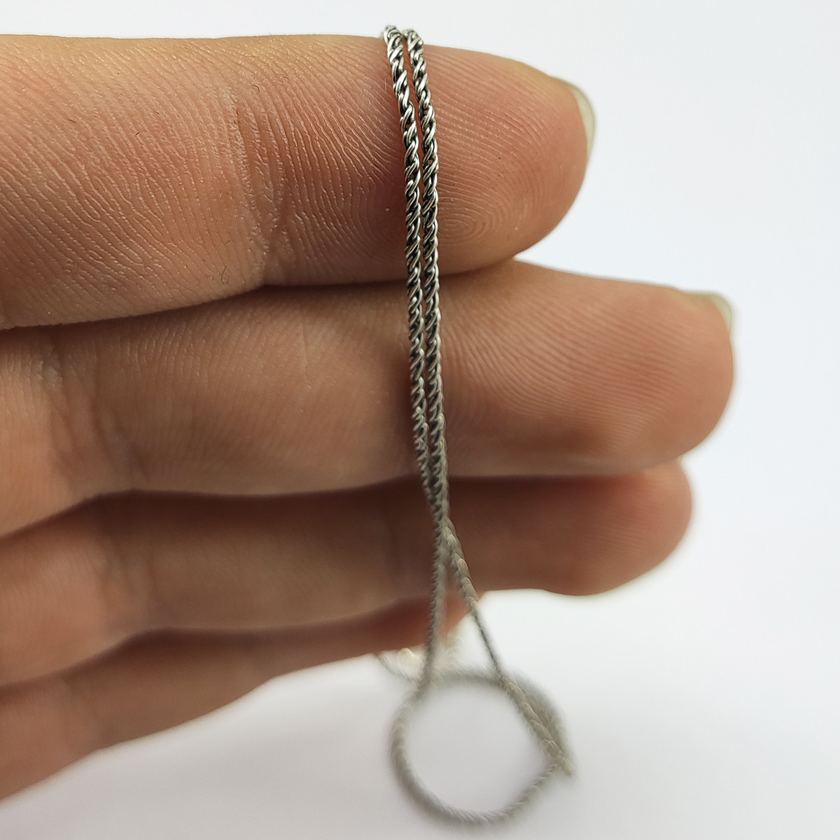 زنجیر نقره سلین کالا مدل سیاه قلم تابیده کد T43-G2.8