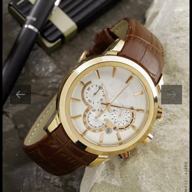 ساعت مچی عقربه‌ای مردانه کوارتز مدل کلاسیک تک موتوره بند چرم کد 1.3