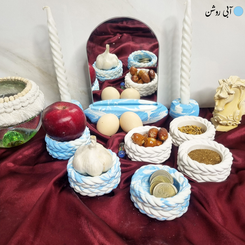 مجموعه ظروف هفت سین 10 پارچه مدل جانان